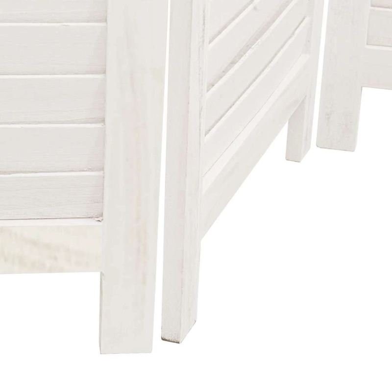 vidaXL 4-paneļu istabas aizslietnis, balts, paulonijas masīvkoks