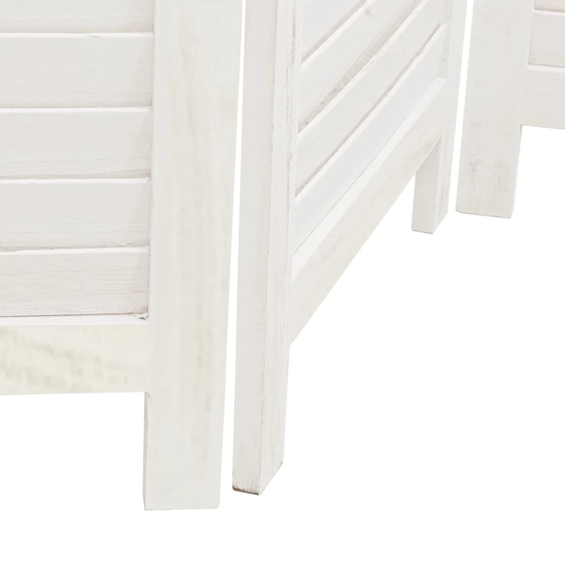 vidaXL 6-paneļu istabas aizslietnis, balts, paulonijas masīvkoks