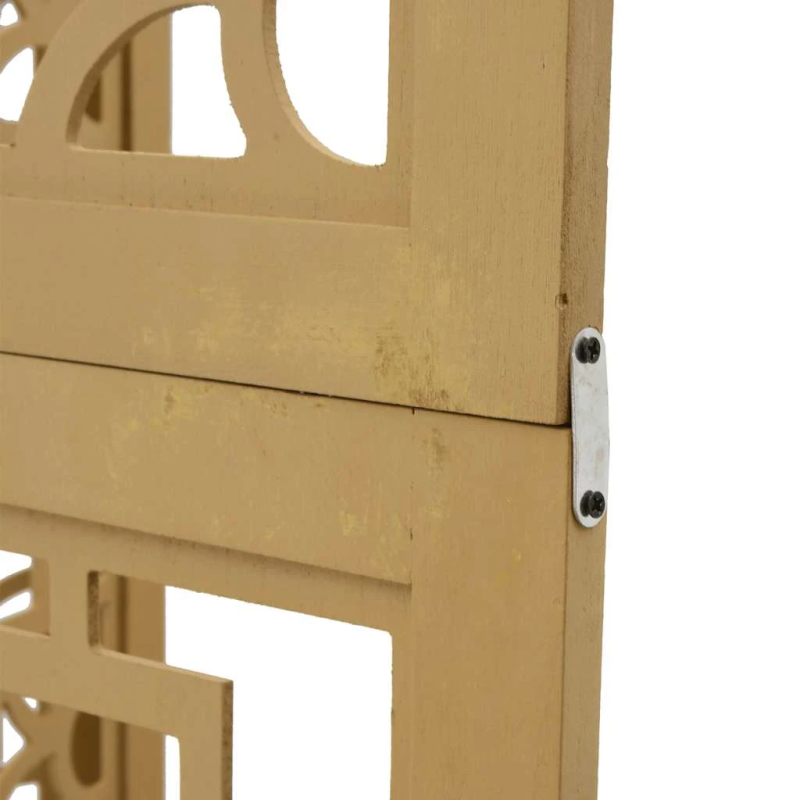 vidaXL 3-paneļu istabas aizslietnis, brūns, paulonijas masīvkoks