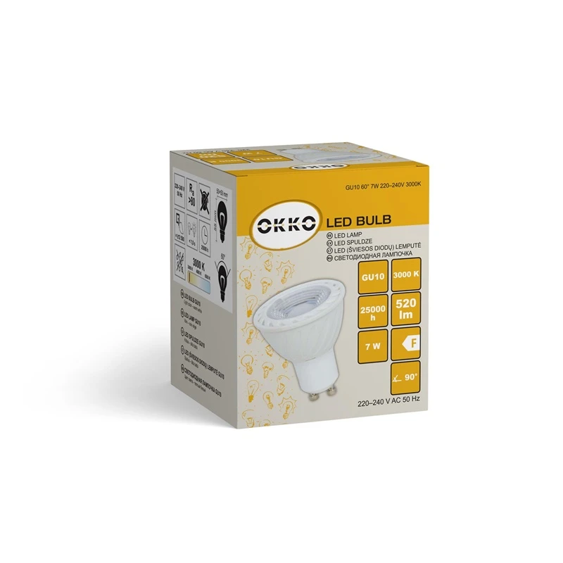 LED spuldze Okko PAR16, 7W, 3000K, 520lm