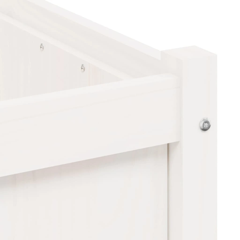 vidaXL dārza puķu kaste, balta, 60x60x60 cm, priedes masīvkoks