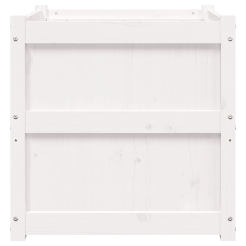 vidaXL dārza puķu kastes, 2 gab., balta, priedes masīvkoks