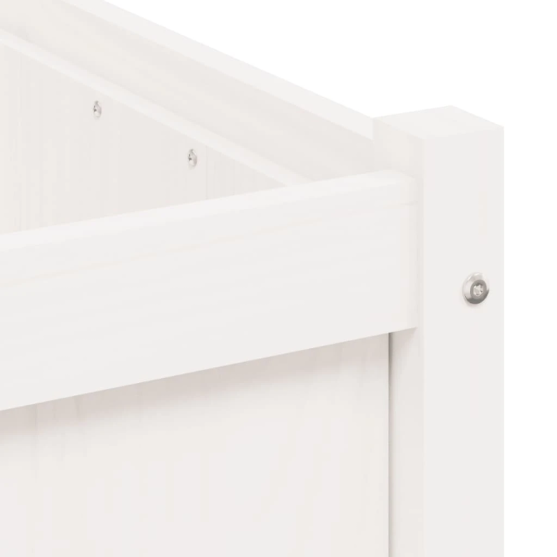 vidaXL dārza puķu kastes, 2 gab., balta, priedes masīvkoks