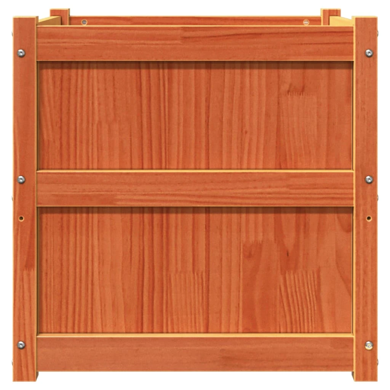 vidaXL dārza puķu kaste, vaska brūnas, 60x60x60 cm, priedes masīvkoks