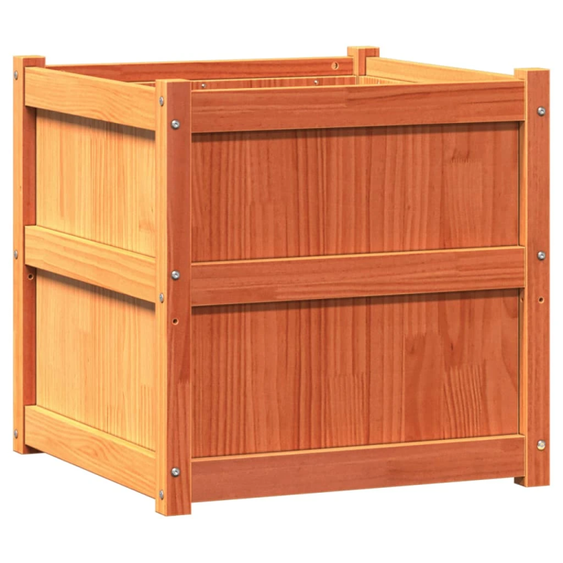 vidaXL dārza puķu kastes, 2 gab., vaska brūnas, priedes masīvkoks