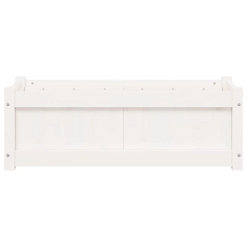 vidaXL dārza puķu kaste, balta, 90x31x31 cm, priedes masīvkoks