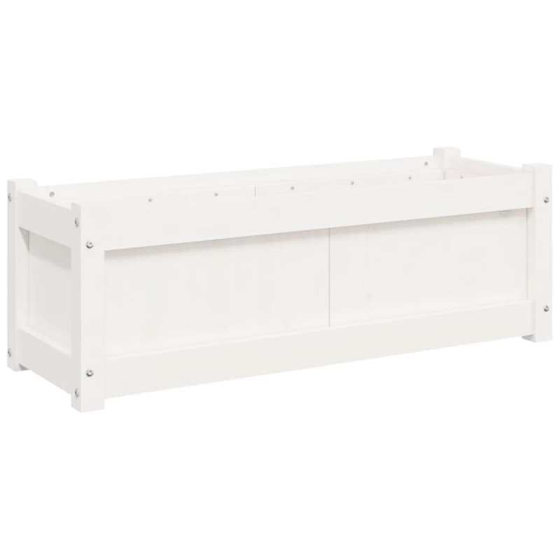 vidaXL dārza puķu kastes, 2 gab., balta, priedes masīvkoks