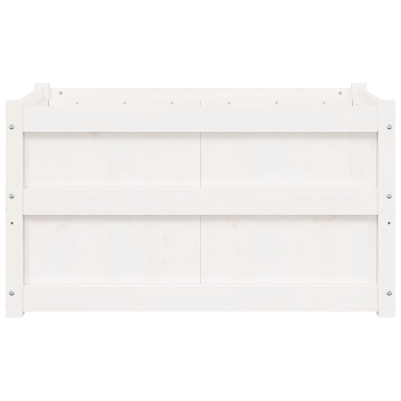 vidaXL dārza puķu kaste, balta, 90x50x50 cm, priedes masīvkoks