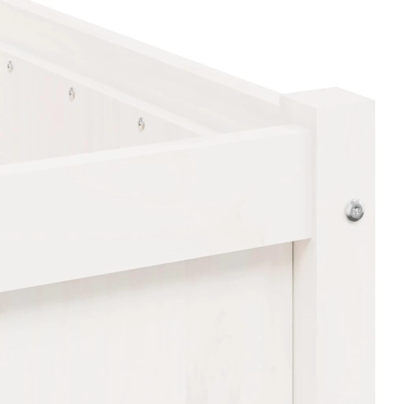 vidaXL dārza puķu kastes, 2 gab., balta, priedes masīvkoks