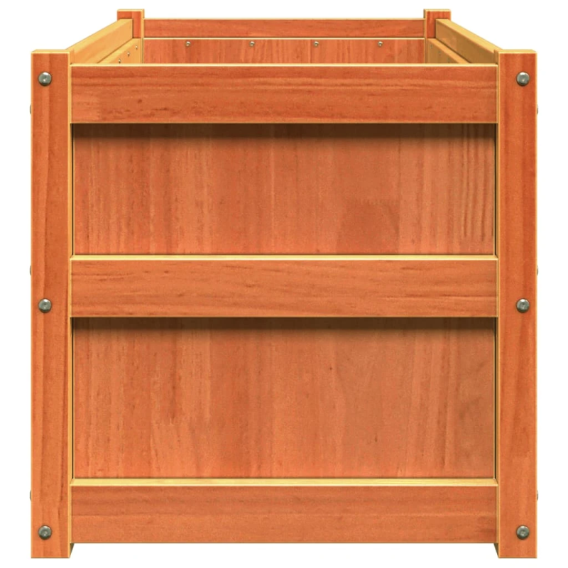 vidaXL dārza puķu kastes, 2 gab., vaska brūnas, priedes masīvkoks