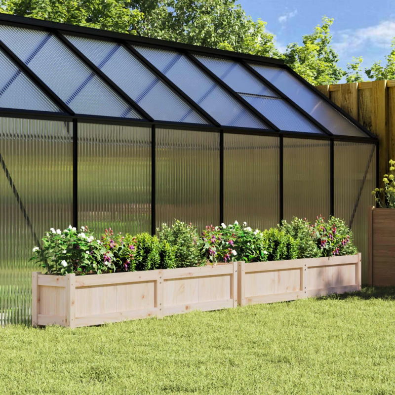 vidaXL dārza puķu kastes, 2 gab., priedes masīvkoks