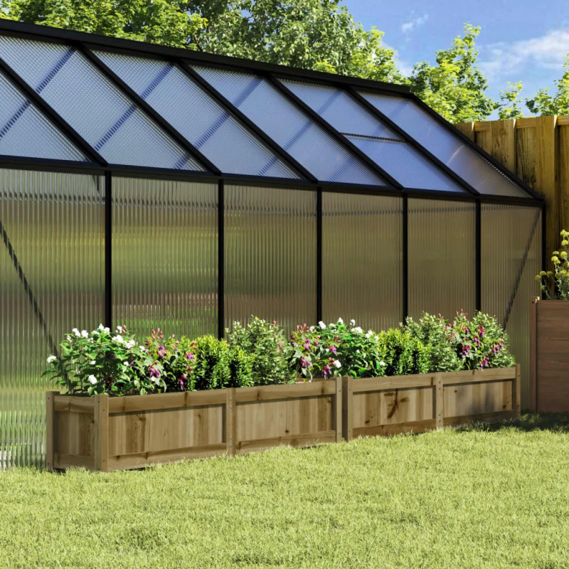 vidaXL dārza puķu kastes, 2 gab., impregnēts priedes koks