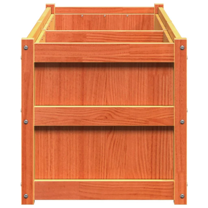 vidaXL dārza puķu kaste, vaska brūnas, 150x50x50 cm, priedes masīvkoks