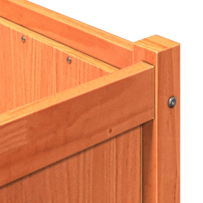 vidaXL dārza puķu kaste, vaska brūnas, 150x50x50 cm, priedes masīvkoks