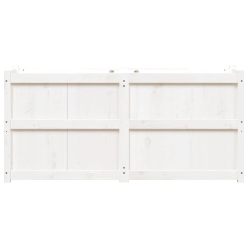 vidaXL dārza puķu kaste, balta, 150x50x70 cm, priedes masīvkoks