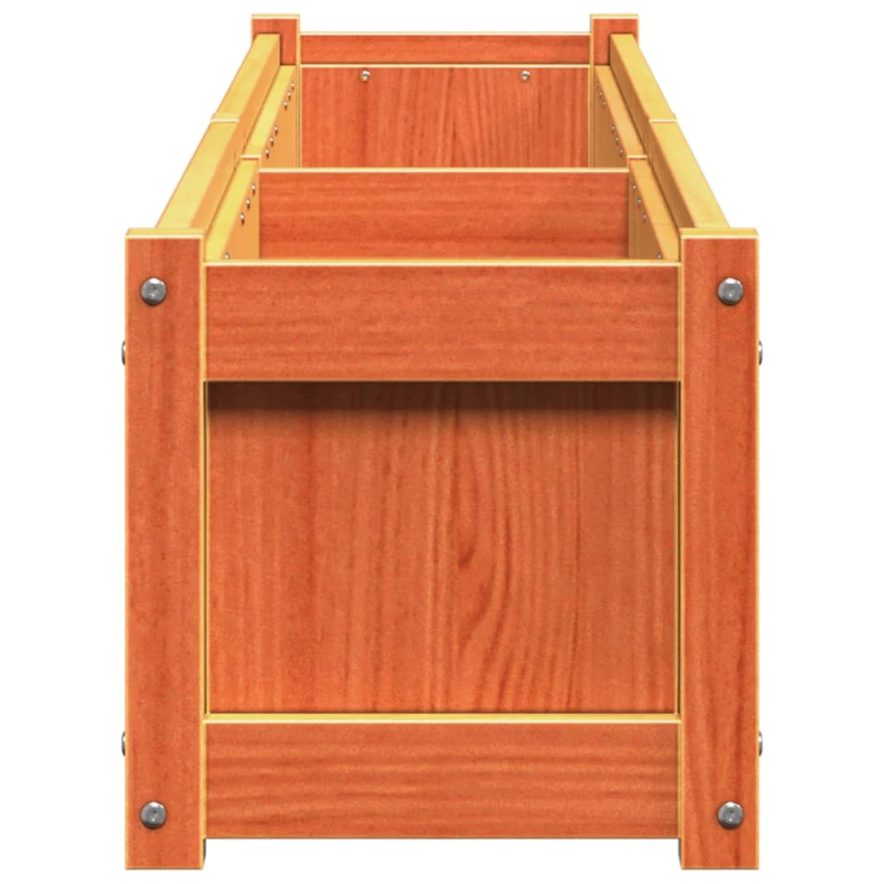 vidaXL dārza puķu kastes, 2 gab., vaska brūnas, priedes masīvkoks