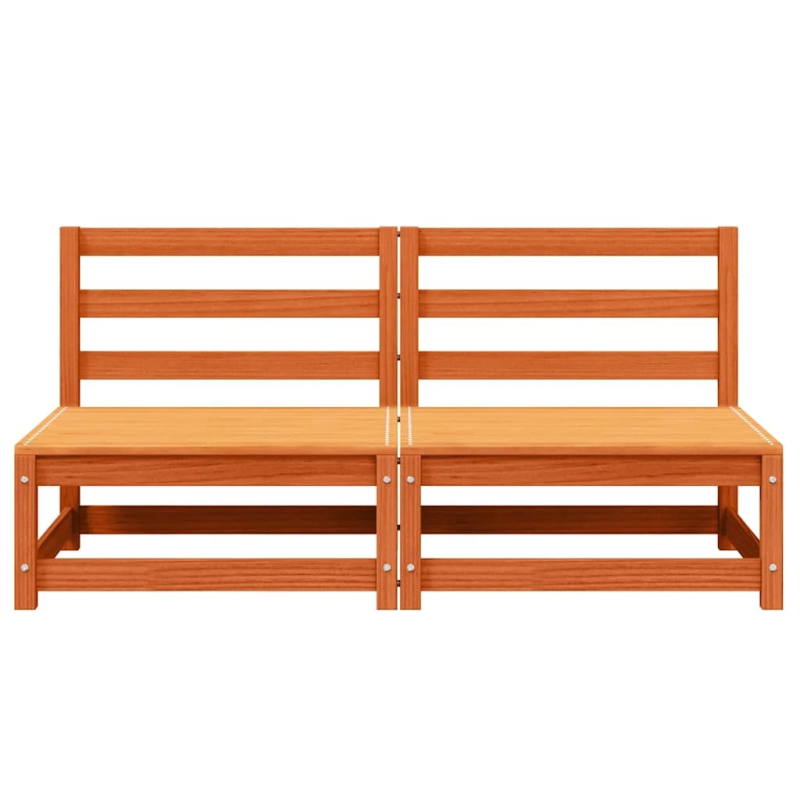 vidaXL dārza dīvāni, 2 gab., vaska brūnas, 70x70x67 cm, priedes koks