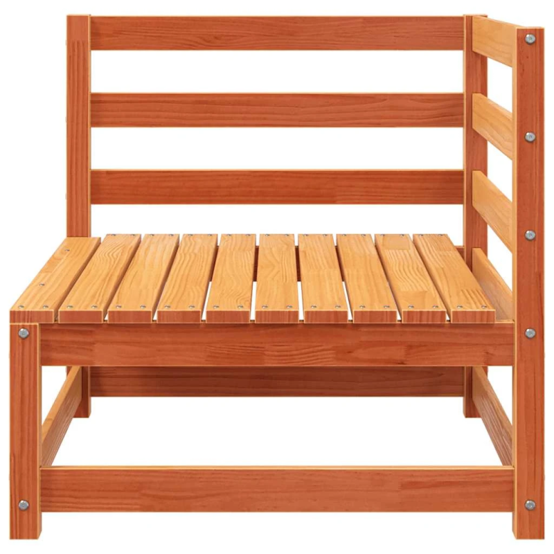 vidaXL divvietīgs dārza dīvāns, vaska brūnas, priedes masīvkoks