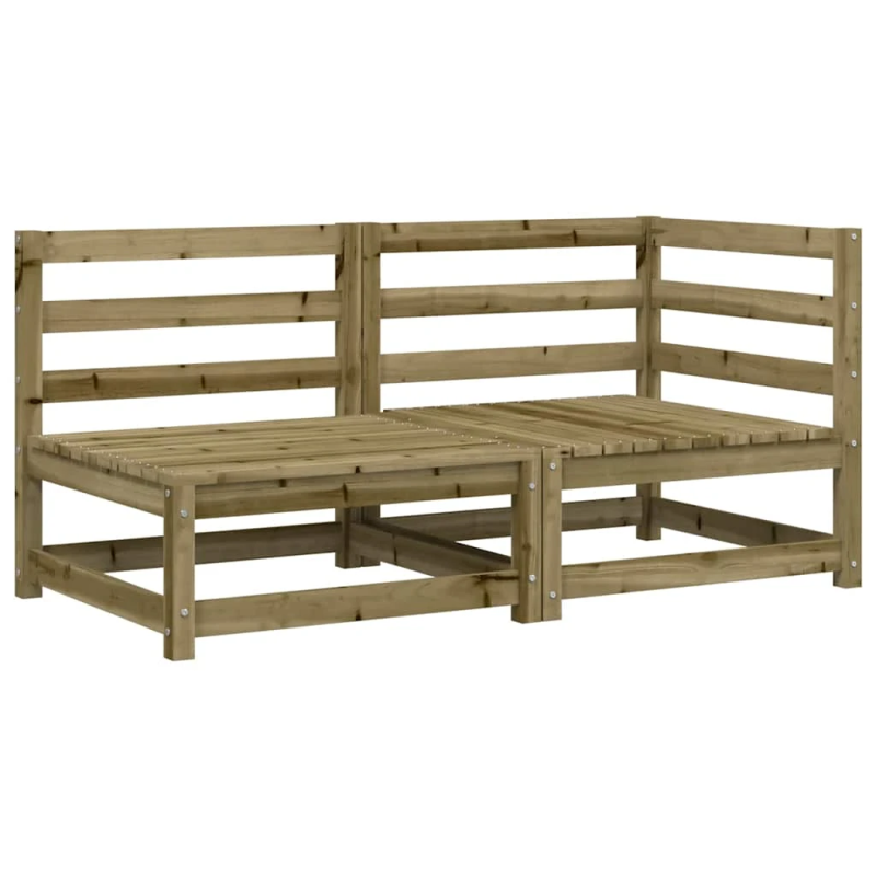 vidaXL divvietīgs dārza dīvāns, impregnēts priedes koks