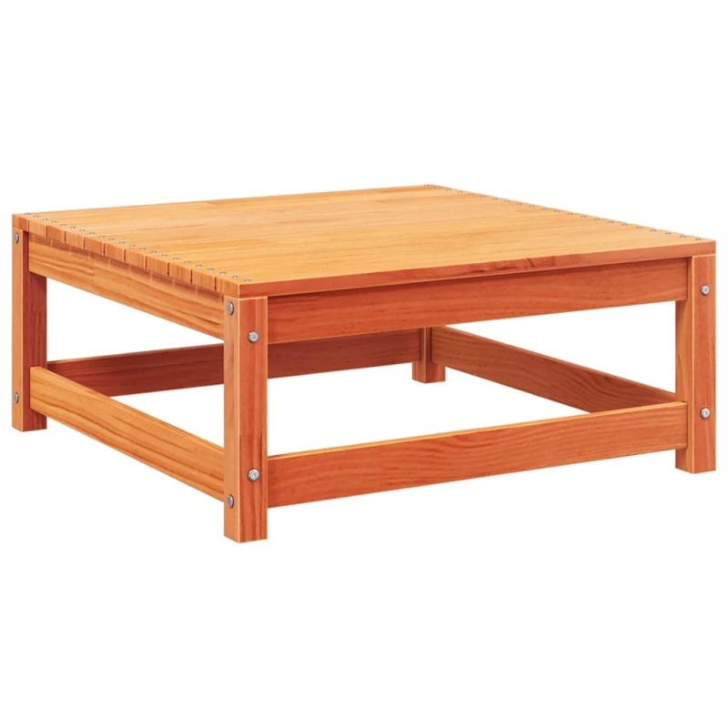 vidaXL dārza dīvāns ar kājsoliņu, vaska brūnas, priedes masīvkoks