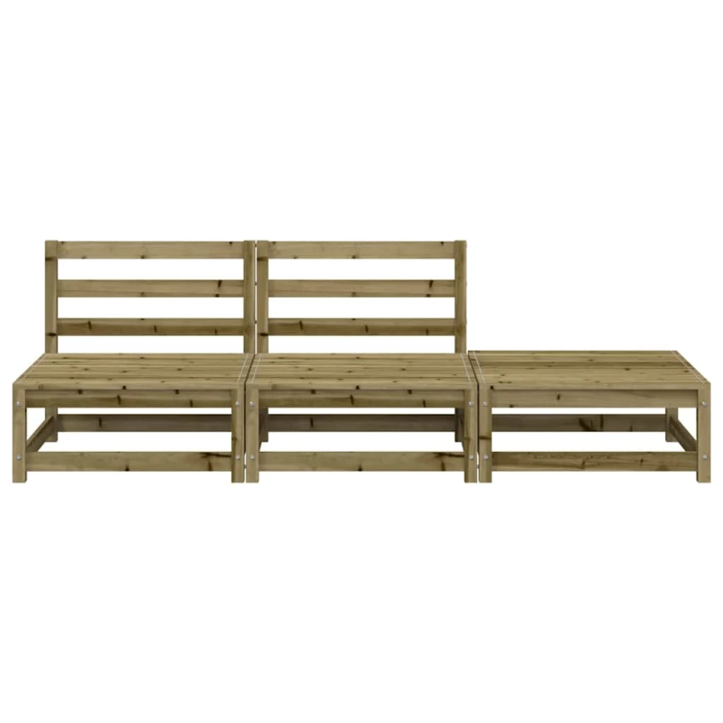 vidaXL dārza dīvāns ar kājsoliņu, impregnēts priedes koks