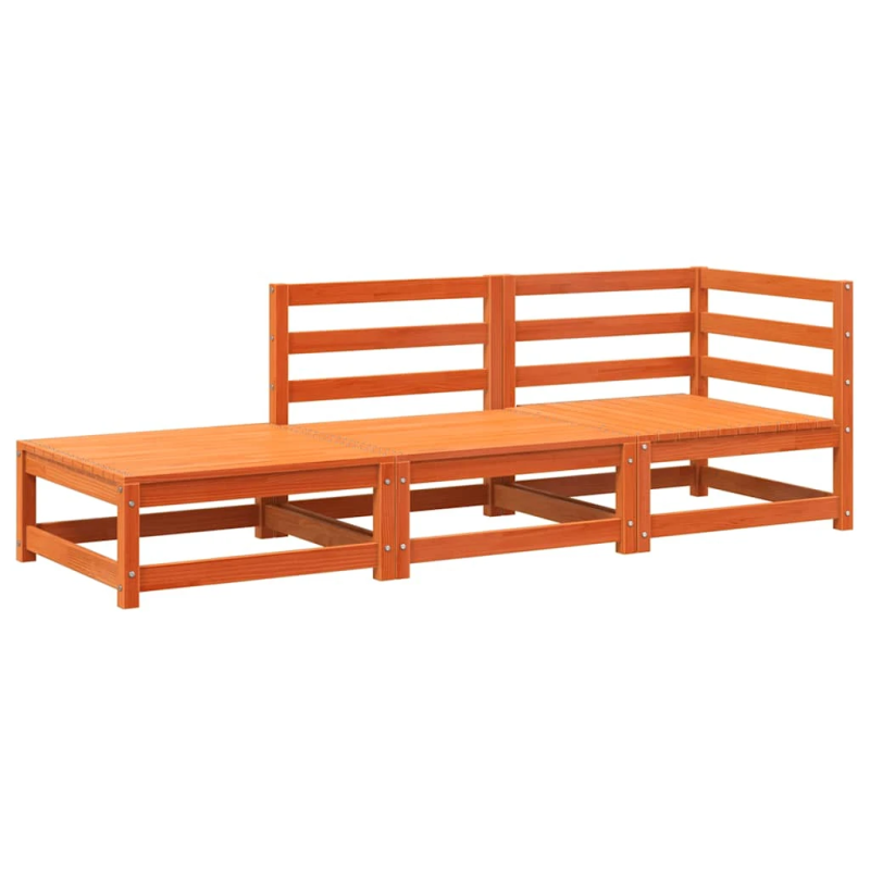 vidaXL 2-vietīgs dārza dīvāns, kājsoliņš, vaska brūnas, priedes koks