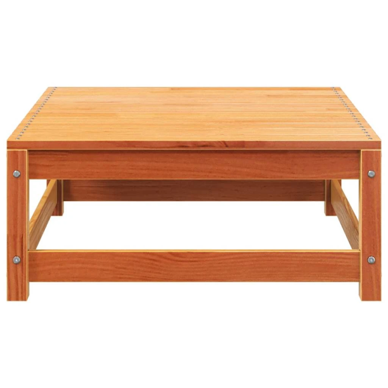 vidaXL 2-vietīgs dārza dīvāns, kājsoliņš, vaska brūnas, priedes koks