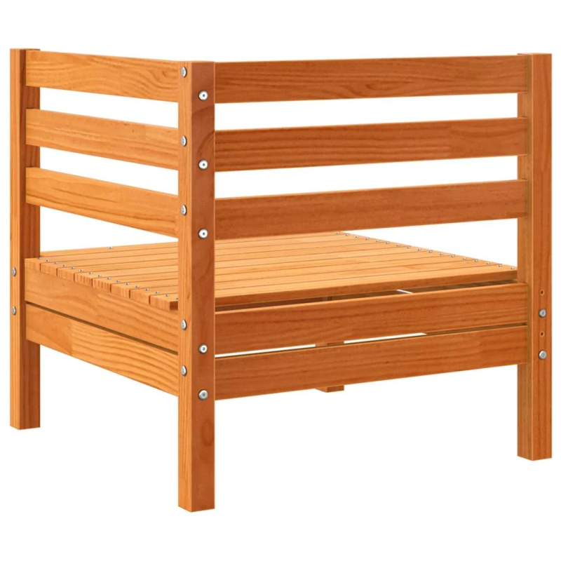 vidaXL dārza stūra dīvāns, vaska brūns, priedes masīvkoks