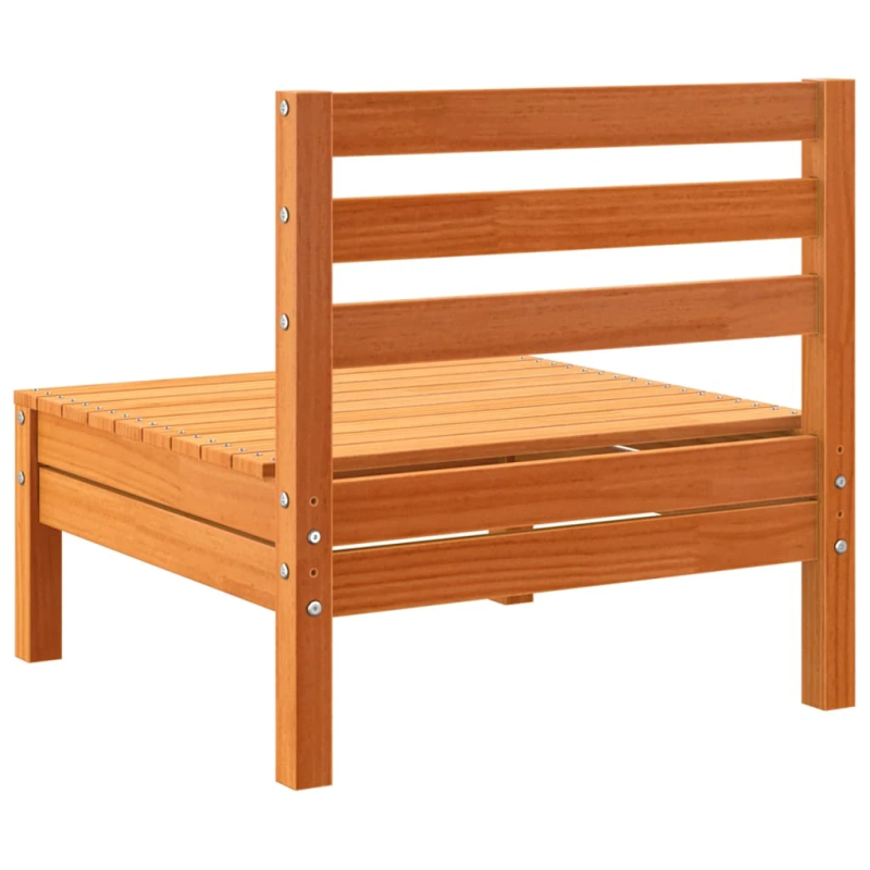 vidaXL dārza dīvāns, bez roku balstiem, vaska brūns, priedes masīvkoks