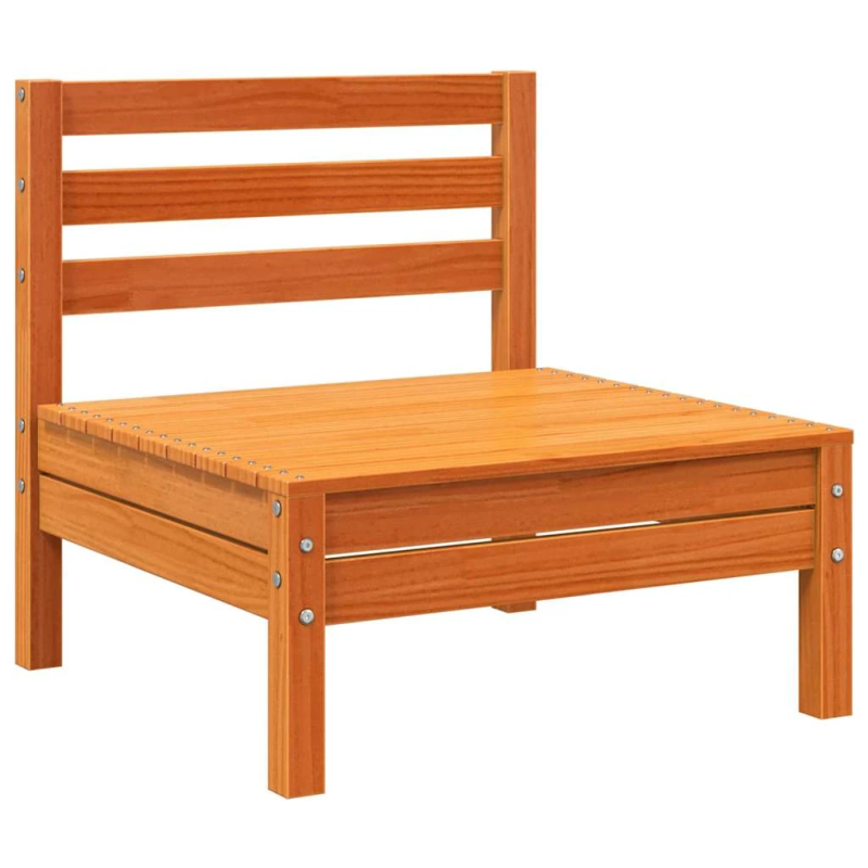 vidaXL dārza dīvāns, bez roku balstiem, vaska brūns, priedes masīvkoks