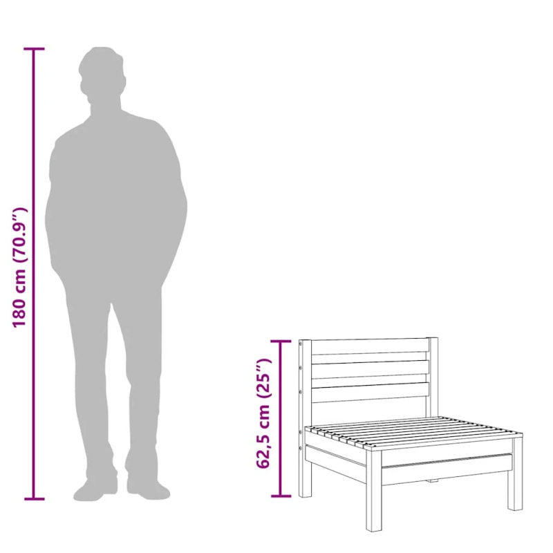 vidaXL dārza dīvāni bez roku balstiem, 2 gab., impregnēts priedes koks