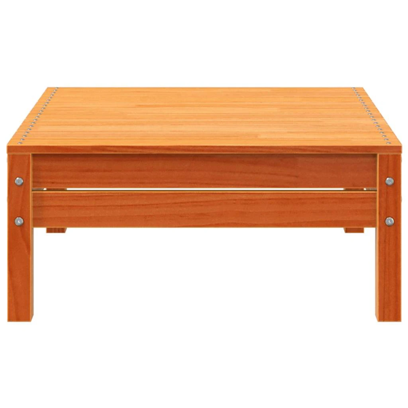 vidaXL divvietīgs dārza dīvāns ar kājsoliņu, vaska brūns, priede