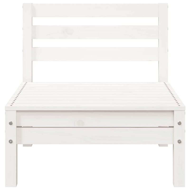 vidaXL trīsvietīgs dārza dīvāns, balts, priedes masīvkoks