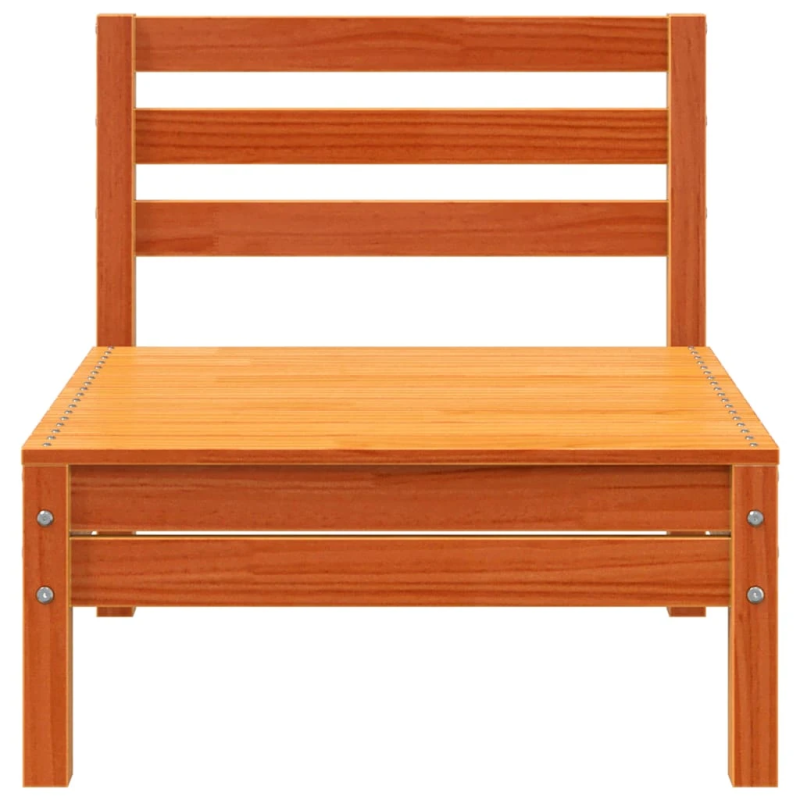 vidaXL trīsvietīgs dārza dīvāns, vaska brūnas, priedes masīvkoks