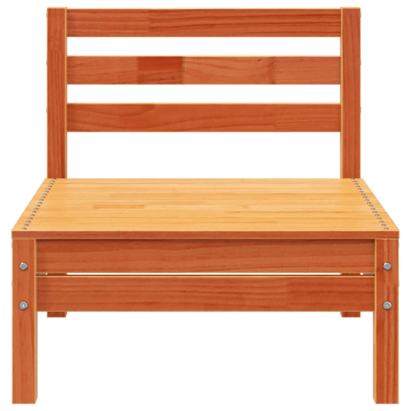 vidaXL četrvietīgs dārza dīvāns, vaska brūnas, priedes masīvkoks