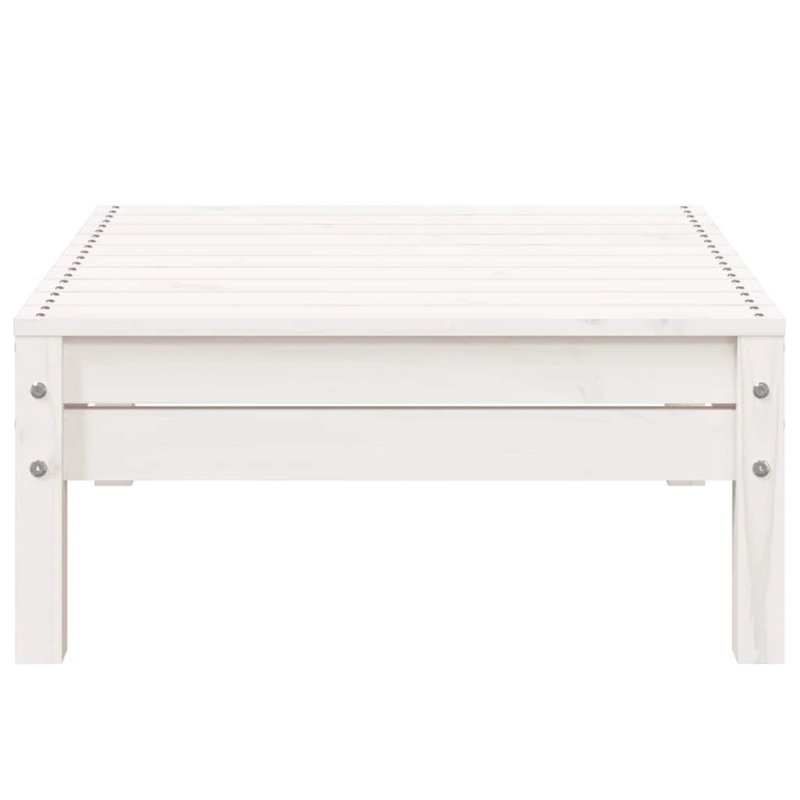 vidaXL trīsvietīgs dārza dīvāns ar kājsoliņu, balts, priedes masīvkoks