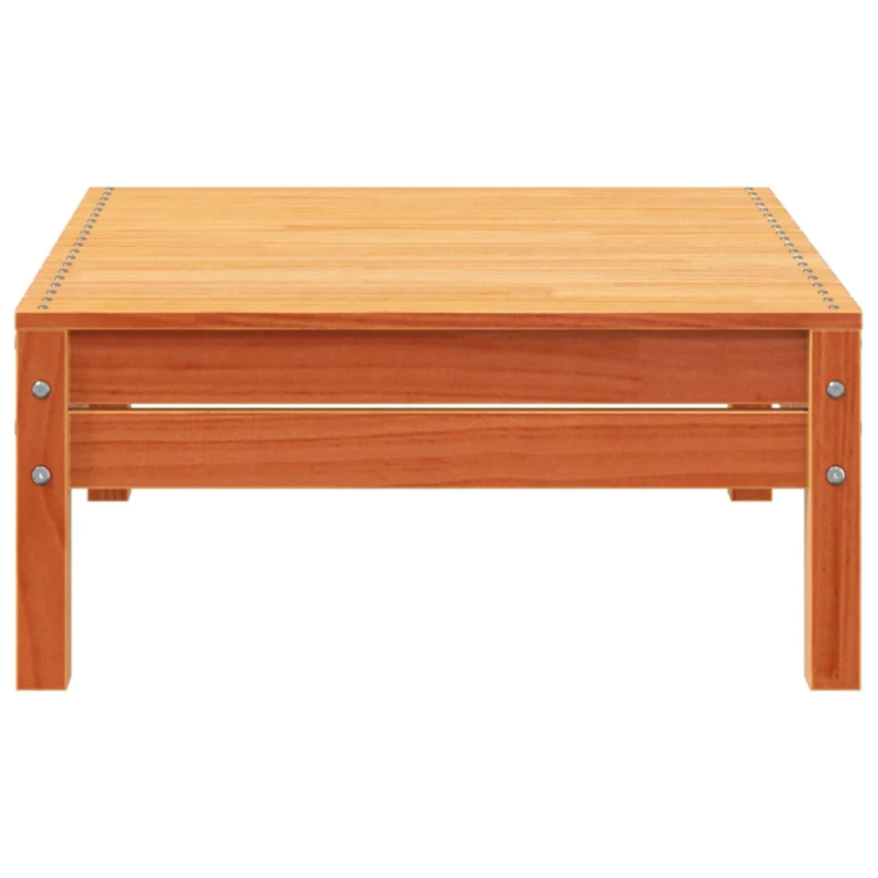 vidaXL trīsvietīgs dārza dīvāns ar kājsoliņu, vaska brūns, priede