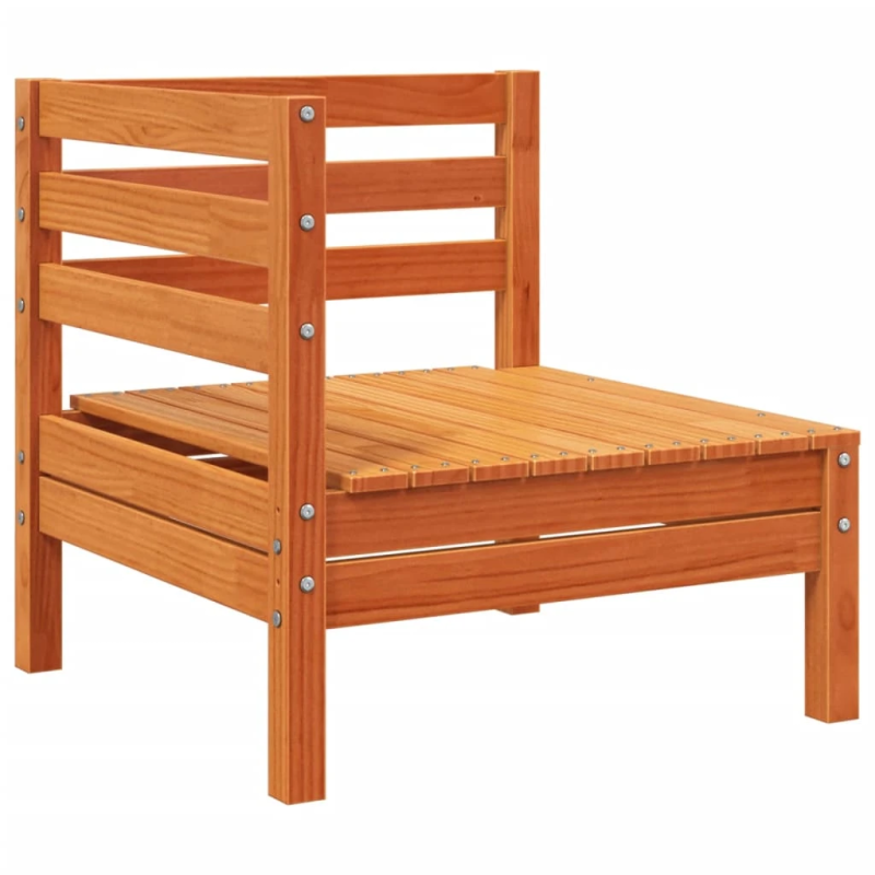 vidaXL trīsvietīgs dārza dīvāns ar kājsoliņu, vaska brūns, priede