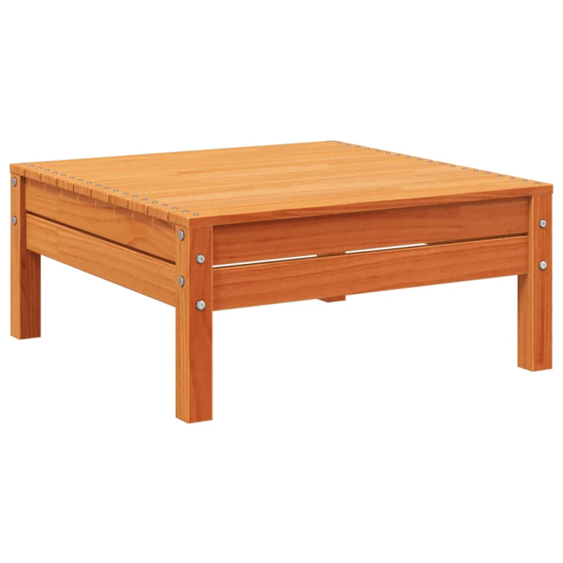 vidaXL trīsvietīgs dārza dīvāns ar kājsoliņu, vaska brūns, priede