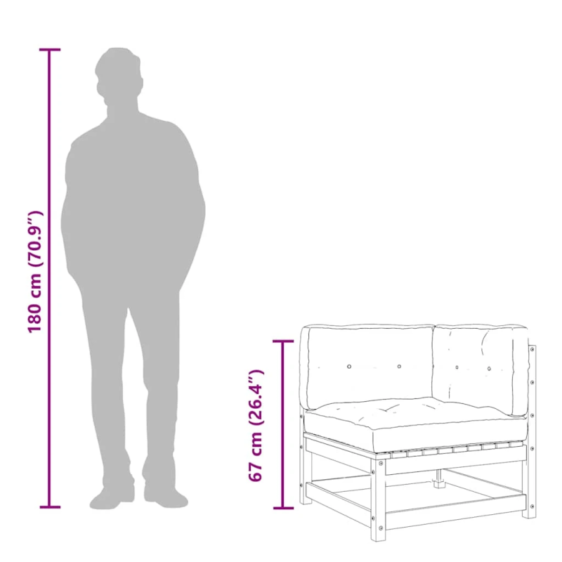 vidaXL dārza stūra dīvāns ar matračiem, vaska brūnas priedes koks