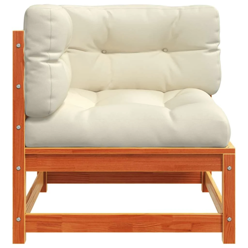 vidaXL dārza dīvāni ar matračiem, 2 gab., vaska brūnas priedes koks