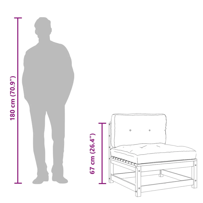 vidaXL dārza dīvāns ar matračiem, Duglasa egles masīvkoks