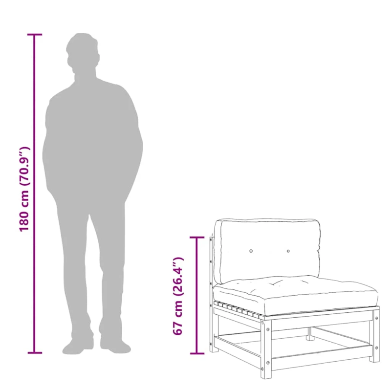 vidaXL dārza dīvāns ar matračiem, impregnēts priedes koks