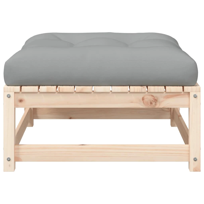 vidaXL dārza soliņš ar matraci, priedes masīvkoks