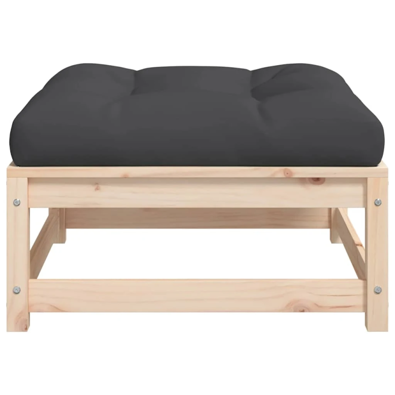 vidaXL dārza soli ar matračiem, 2 gab., priedes masīvkoks