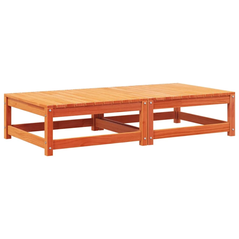 vidaXL dārza soli ar matračiem, 2 gab., vaska brūnas priedes koks