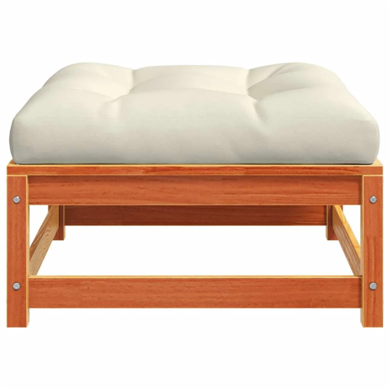 vidaXL dārza soli ar matračiem, 2 gab., vaska brūnas priedes koks