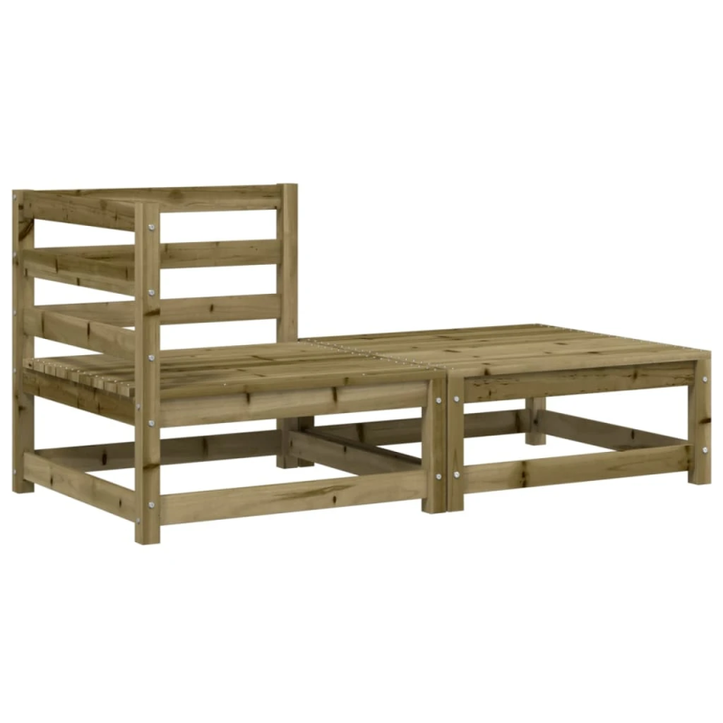 vidaXL dārza stūra dīvāns ar kājsoliņu un matračiem