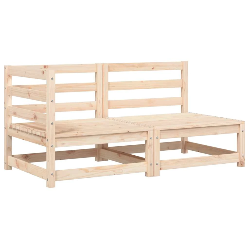 vidaXL 2-vietīgs dārza dīvāns ar spilveniem, priedes masīvkoks