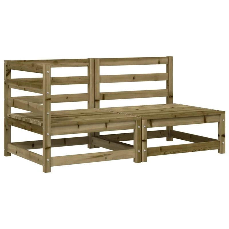 vidaXL 2-vietīgs dārza dīvāns ar spilveniem, impregnēts priedes koks